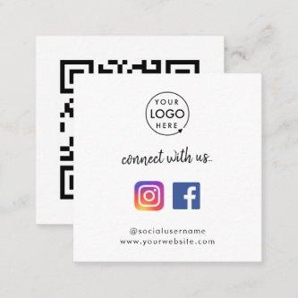 Connect with us Instagram Facebook Social Media QR Square