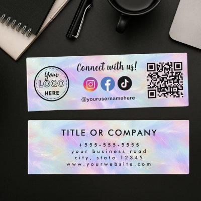 Connect With Us Iridescent Opal Stylish Qr Code Mini