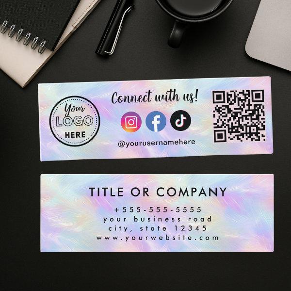 Connect With Us Iridescent Opal Stylish Qr Code Mini