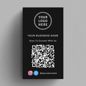 Connect With Us Logo QR Code Black