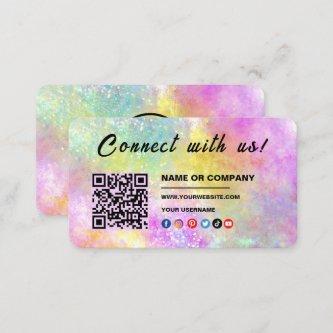 Connect with us Logo Qr Code Holo Opal Stylish