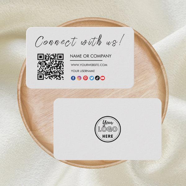 Connect with us Logo Qr Code Social Media Grey