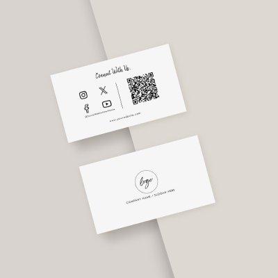 Connect With Us Minimal Qr Code Social Media icon