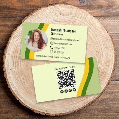 Connect With Us | Modern Photo QR Code Green