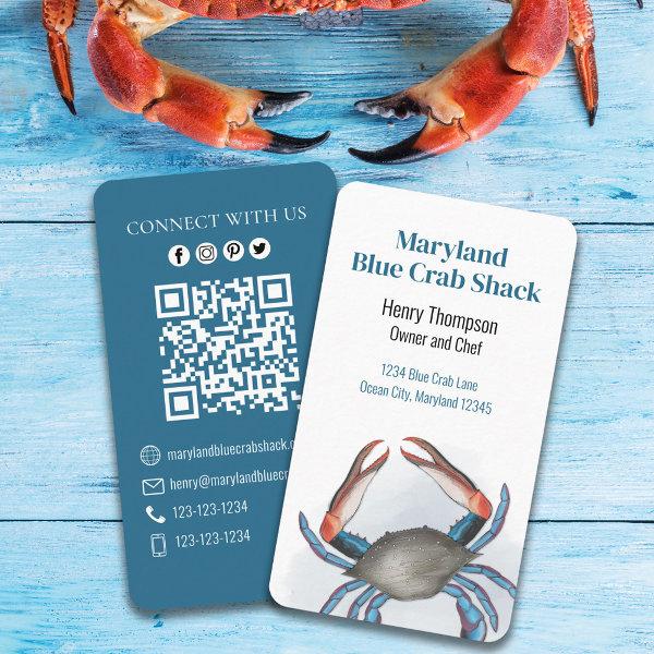 Connect With Us | QR Code Blue Crab Coastal Sea