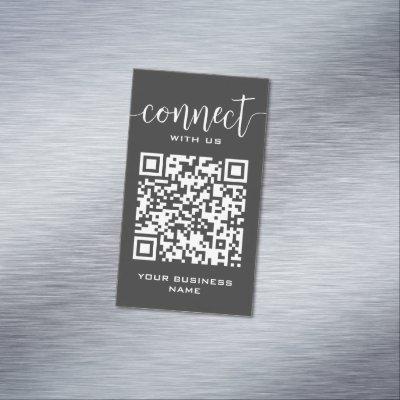Connect With Us Qr Code Gray Chic Modern Minimal  Magnet