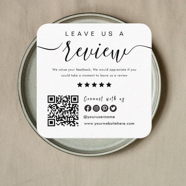 Connect With Us QR Code | Leave Us A Review Modern Square
