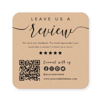 Connect With Us QR Code Leave Us A Review Rustic Square