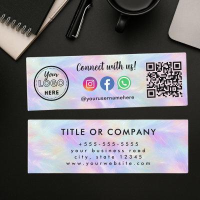 Connect With Us Qr Code Logo Iridescent Opal Mini