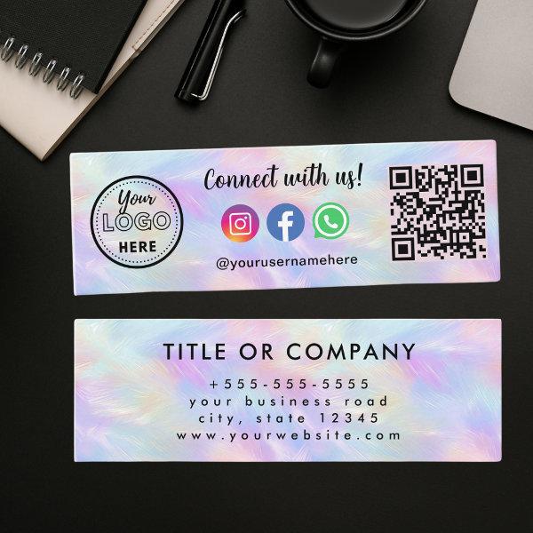 Connect With Us Qr Code Logo Iridescent Opal Mini