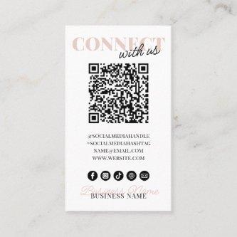Connect with Us QR Code Modern Pink Script Company
