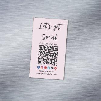 Connect With Us Qr Code Professional Trendy Pink  Magnet