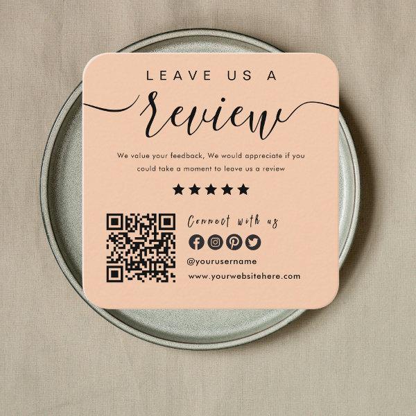 Connect With Us QR Code Review Us Soft Orange Square
