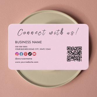 Connect with us Qr Code Social Media Logo Pink