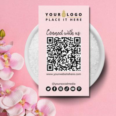 Connect With Us QR Code Social Media Modern Pink