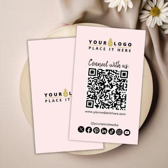 Connect With Us QR Code Social Media Modern Pink
