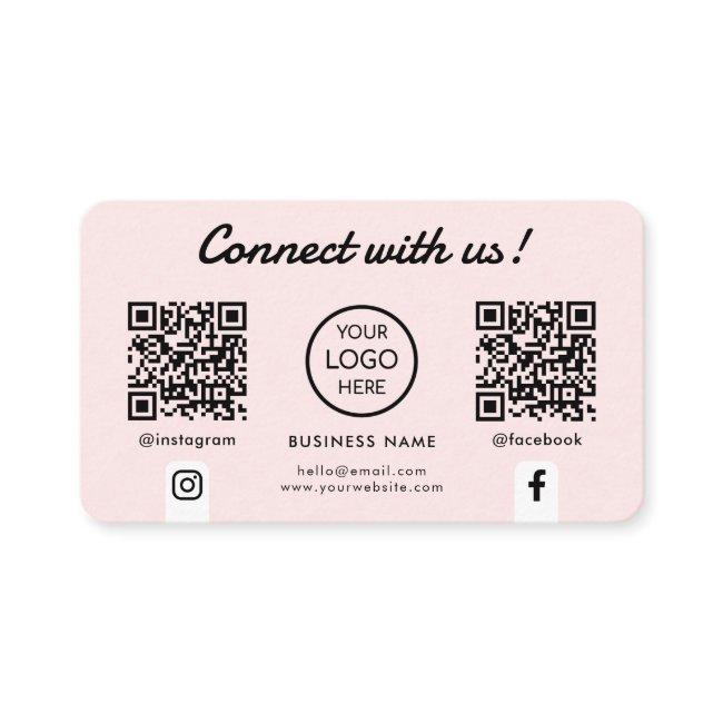 Connect with us Social Media Double QR Code Pink