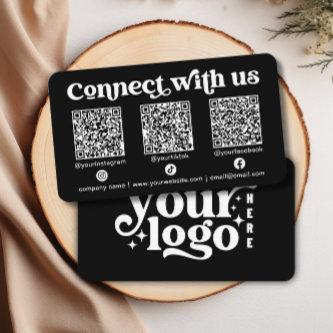 Connect with us Social Media QR Black Business