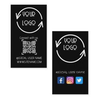 Connect with us,Social Media QR Code Black Busin c