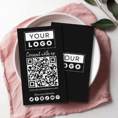 Connect with us Social Media QR Code Black