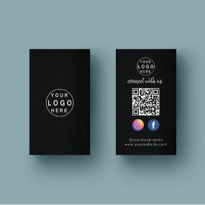 Connect with us | Social Media QR Code Black