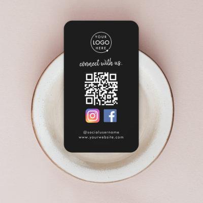 Connect with us | Social Media QR Code Black