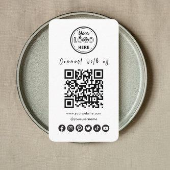 Connect With Us Social Media QR Code Black White