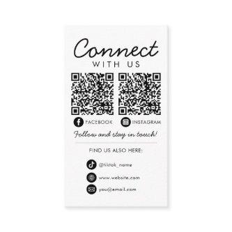 Connect with Us Social Media QR Code Company Logo Enclosure Card