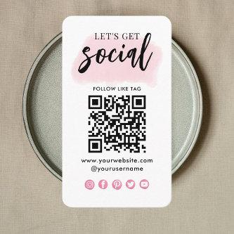 Connect With Us Social Media QR Code Modern Pink