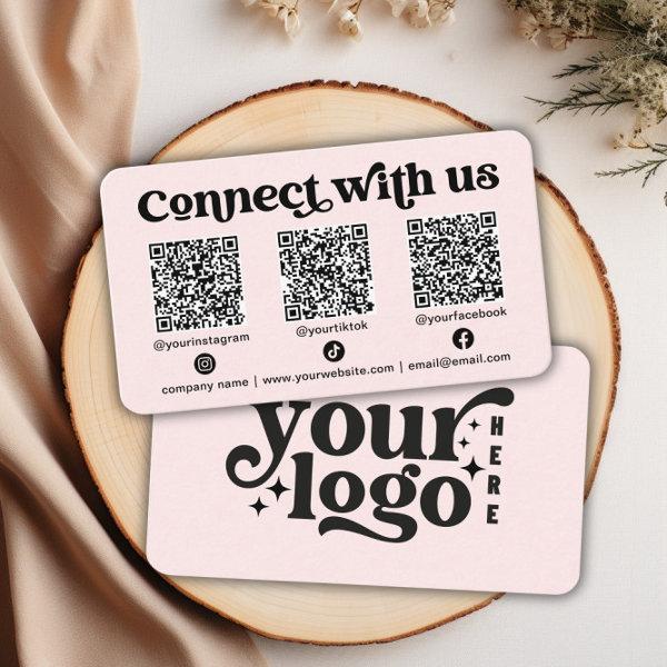 Connect with us Social Media QR Code Pink Business