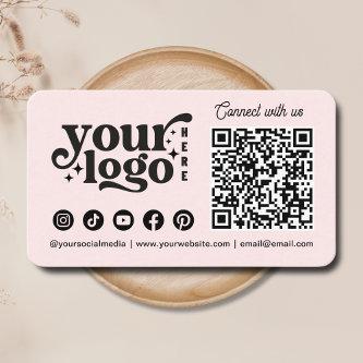 Connect with us Social Media QR Code Pink