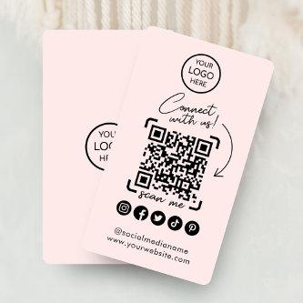 Connect with us Social Media QR Code Pink