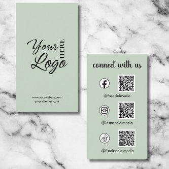 Connect With Us Social Media QR Code Sage Green