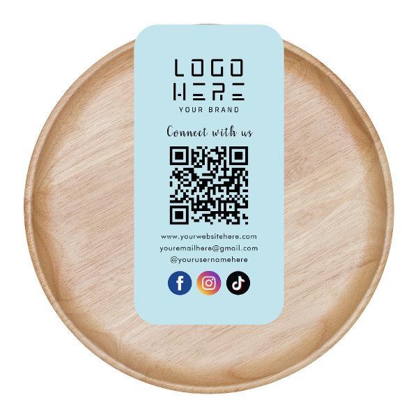Connect With Us Social Media QR Code Soft Blue