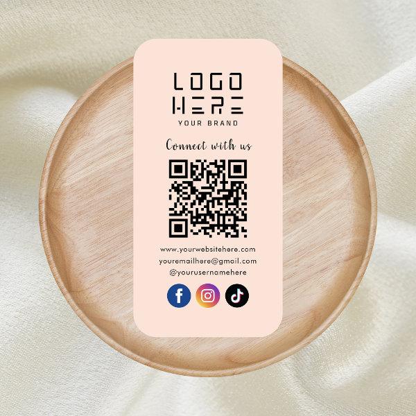 Connect With Us Social Media QR Code Soft Peach