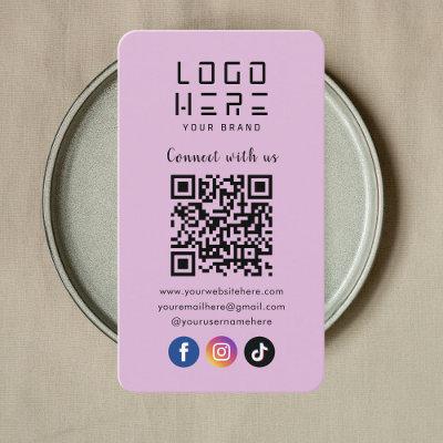 Connect With Us Social Media QR Code Soft Purple