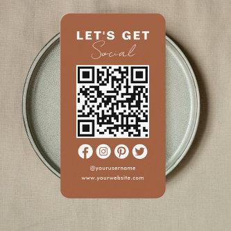 Connect With Us Social Media QR Code Terracotta