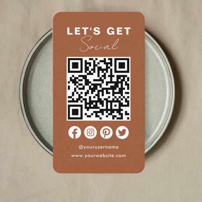Connect With Us Social Media QR Code Terracotta