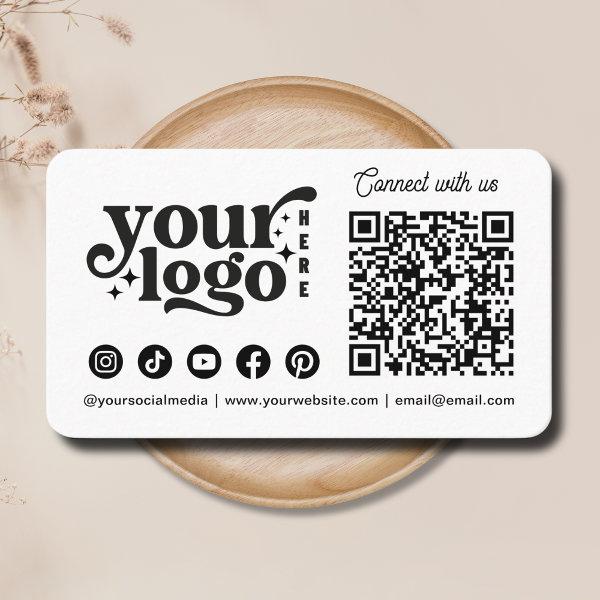 Connect with us Social Media QR Code White