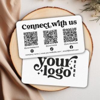 Connect with us Social Media QR White Business