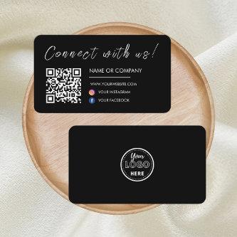 Connect with us Website Qr Code Social Media Black
