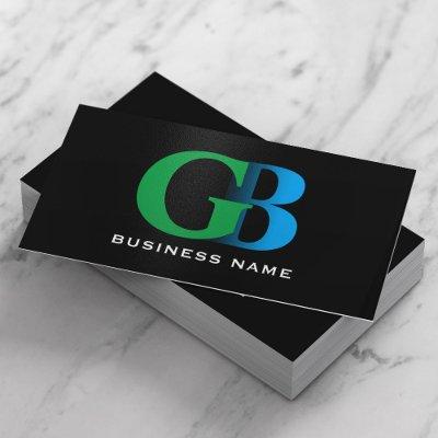 Construction Bold Monogram Blue & Green Logo Black