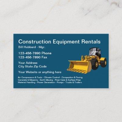 Construction Equipment Rental Theme