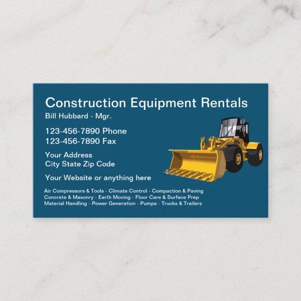 Construction Equipment Rental Theme