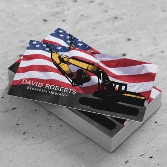 Construction Excavator Plant Operator Patriotic