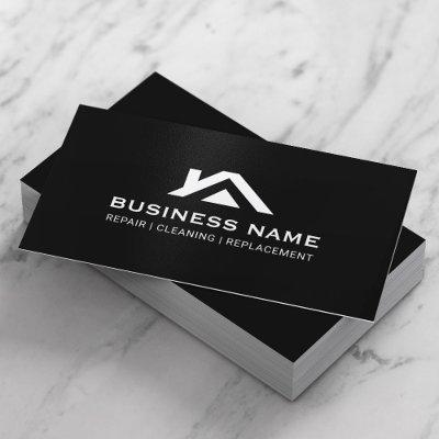 Construction House Roof Logo Real Estate Black