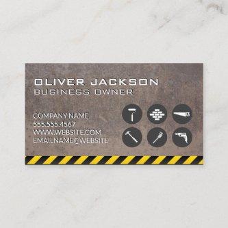 Construction Icons | Rusted Metal | Caution