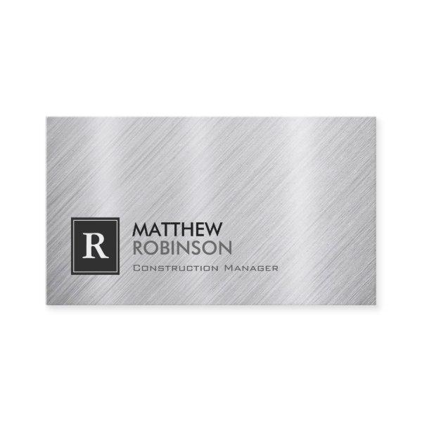 Construction Manager - Brushed Metal Monogram