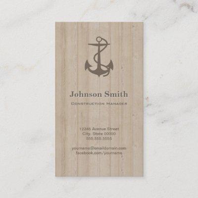 Construction Manager - Nautical Anchor Wood