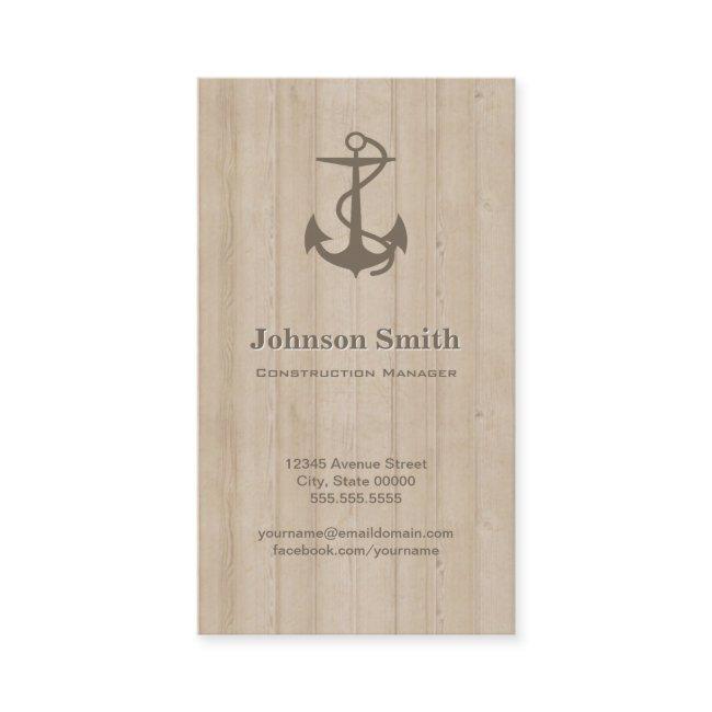 Construction Manager - Nautical Anchor Wood